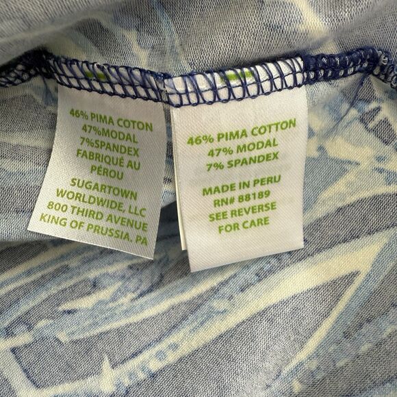 Lilly Pulitzer Laddie Top Women’s Small Twilight Blue Ruffle Sleeves - Picture 6 of 9